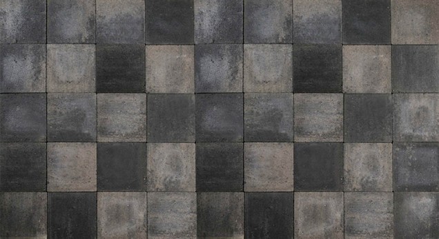 Strakstones grijs-zwart 10,5x10,5x7 cm. ~