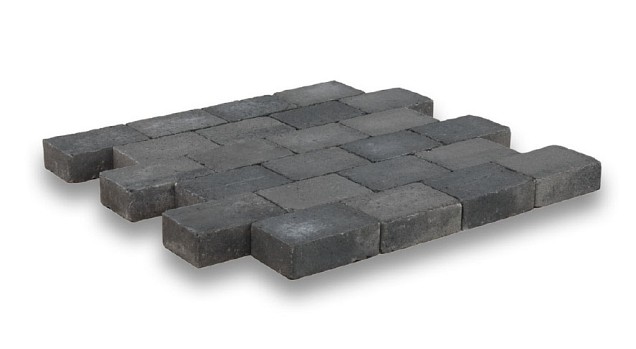 Kobbelstones getrommeld grijs-zwart 21x14x7 cm. ~