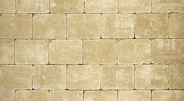 Kobbelstones getrommeld geel-witcement 28x21x7 cm. ~