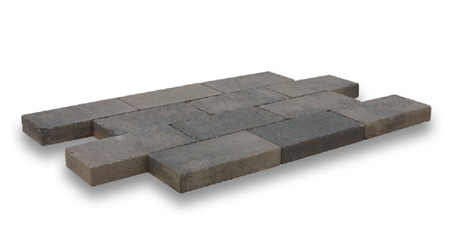 Kobbelstones getrommeld grijs-zwart 42x21x7 cm. ~