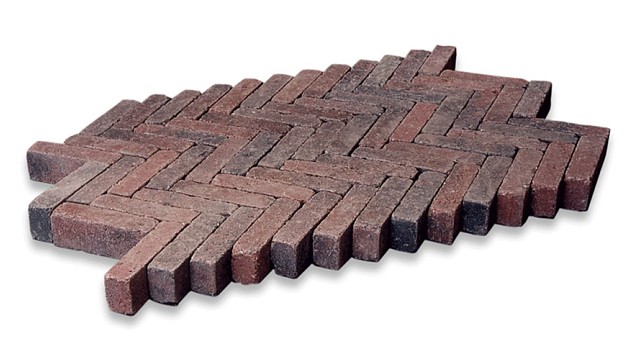 Waalstones getrommeld rood-zwart 20x5x7 cm. ~