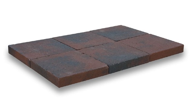 Kobbelstones getrommeld bruin-zwart 42x42x7 cm. ~