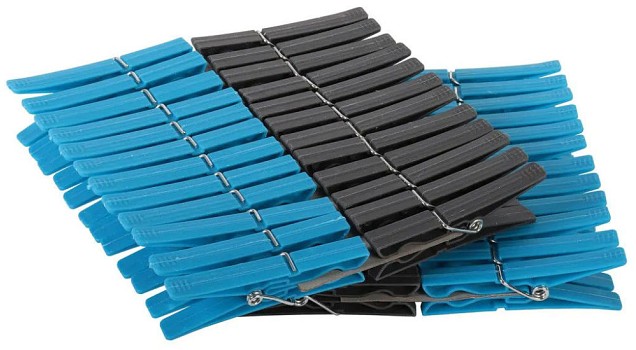 Wasknijpers plastic 48 stuks ~