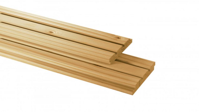 Vuren geschaafd triple profiel 2.2x14x300 cm groen geïmpregneerd ~
