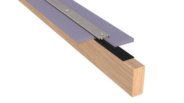 Pext Polycarbonaat Dakpakket - 6060x3500 muuraanbouw - blank aluminium - polycarbonaat opaal ~