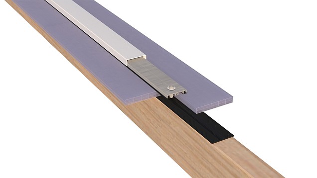 Pext Polycarbonaat Dakpakket - 6060x3500 muuraanbouw - antraciet - excl. glas ~