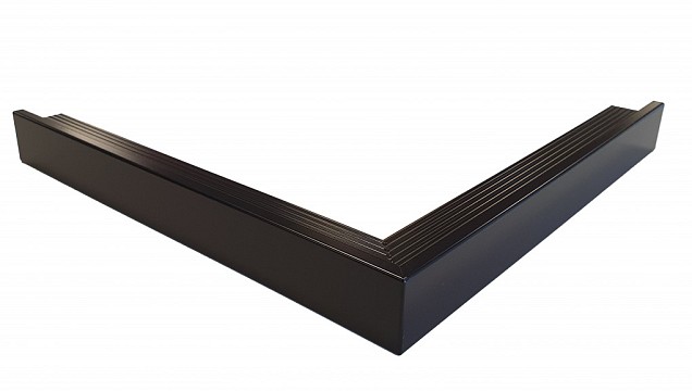 Aluminium buitenhoek daktrim 45x45 mm - 40 cm. zwart RAL 9005 ~
