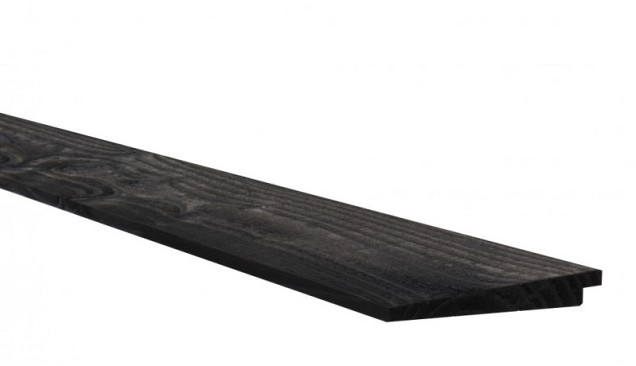 Douglas Zweeds rabat 1 zijde geschaafd. 1 zijde fijnbezaagd 1.1-2.7x19.5x500 cm zwart gedompeld ~