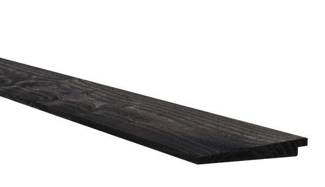 Douglas Zweeds rabat 1 zijde geschaafd. 1 zijde fijnbezaagd 1.1-2.7x19.5x400 cm zwart gedompeld ~