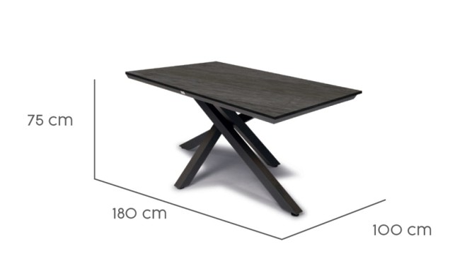 Orion Dining Table 180x100x75 cm Trespa Charcoal ~