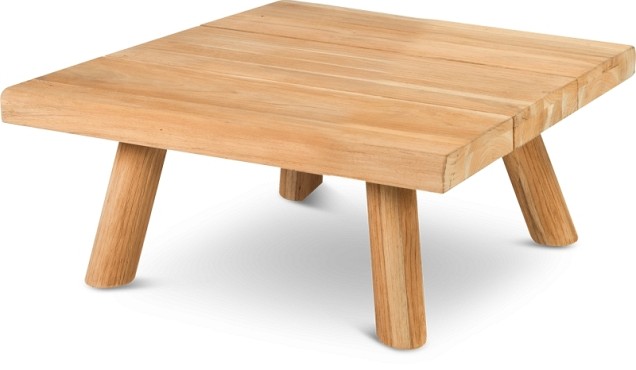 Wakkanda Small Table Solid Teak (FSC)blad en Poten Teak (80x80x34 cm) ~