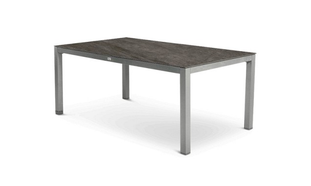 Briga Table Trespa Forest Grey Top Silver Frame