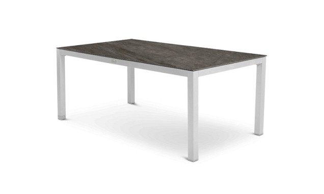 Briga Table Trespa Forest Grey Top White Frame
