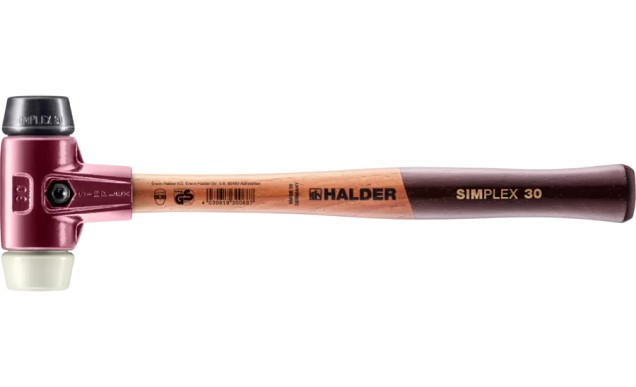Halder Simplex hamer rubber composiet / nylon compleet 30 mm. ~