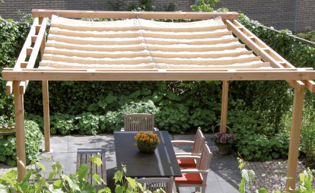 Douglas wandpakket t.b.v. dubbelzijdige wand Comfort/DHZ 278,5x224 cm. kleurloos geïmpregneerd. ~