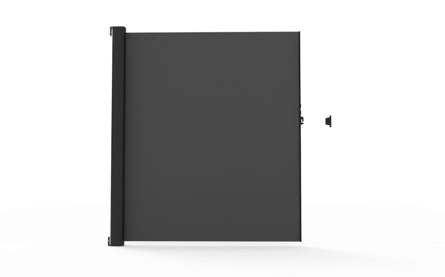 Inova terrasscherm 100-185 cm hoog. Uitrollengte 0-100 cm. Doek: Tibelly, kleur xxxxx. Kleur cassette: xxxxx ~