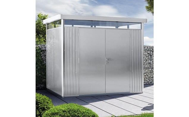 Berging HighLine Gr. H2 zilver metal met dubbele deur (275x195x222) ~