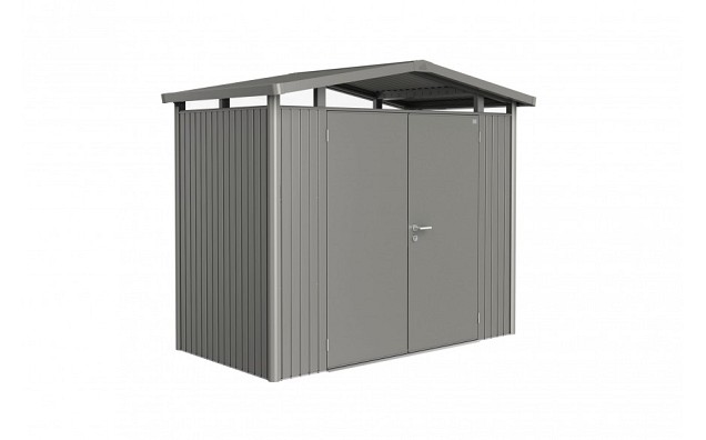 Berging Panorama Gr. P1 kwartsgrijs metallic met dubbele deur (273x158x227 cm) ~