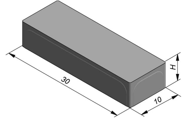 Strained River Grey 30x10x6 cm. ZF~