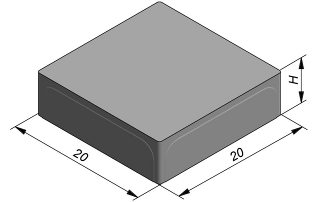 Light Tumbled Rock Blue 20x20x6 cm. ~