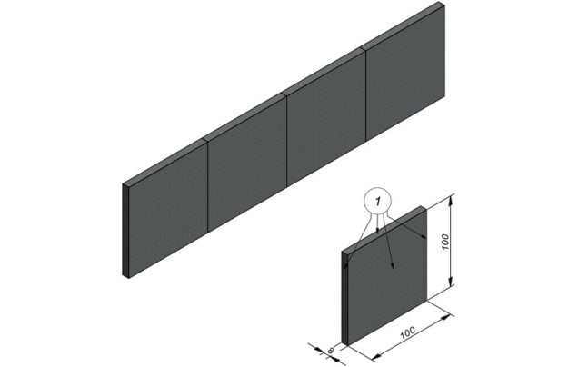 Megapalissade opsluitband Strained Cole Black 100x100x8 cm. ~