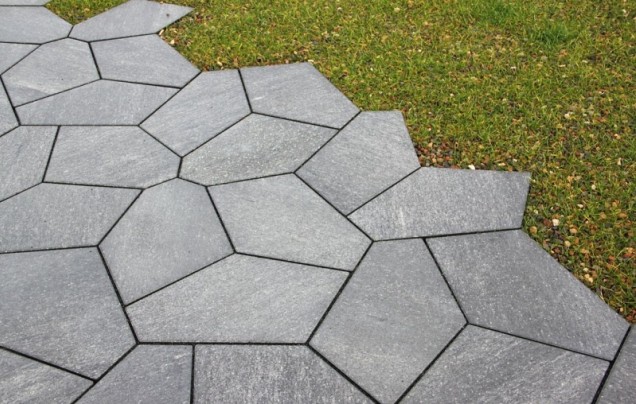 Strained Glacier Grey Hoek verband (5-hoekig 27x48x10 cm, 6-hoekig 28x28x10 cm) ~