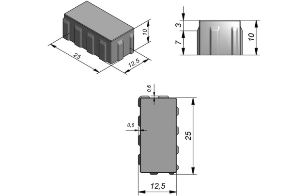 Seamstone 25x12,5x10 2/2 Grijs ~