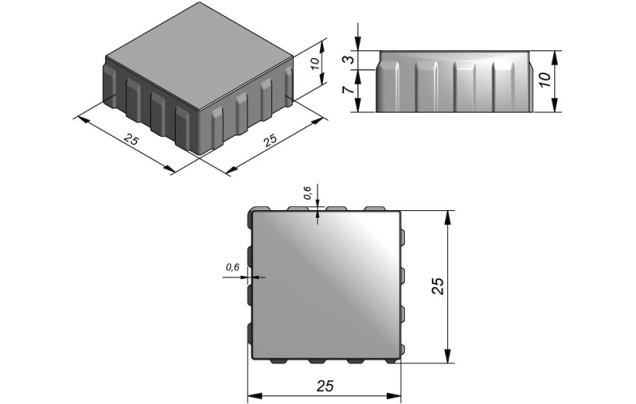 Seamstone 25x25x10 cm. 2/2 Carbon Intense ~