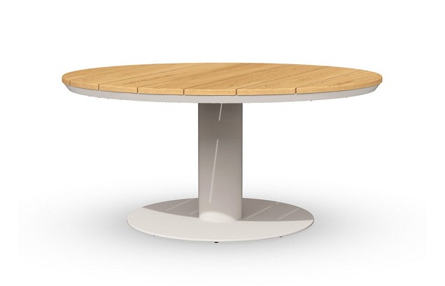 Morena Dining Table Teak 120 cm  Creme White ~