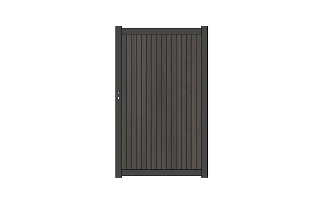 NTW Premium deur met alu frame verticaal Triple Silver Gray 97x186 cm. ~