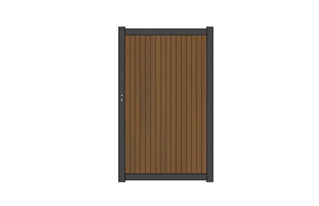 NTW Premium deur met alu frame verticaal Triple Teak 97x186 cm. ~