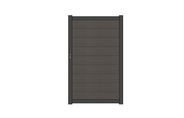 NTW Premium deur met alu frame horizontaal Silver Gray 97x186 cm. ~