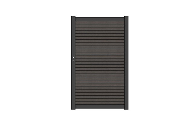 NTW Premium deur met alu frame horizontaal Triple Silver Gray 97x186 cm. ~