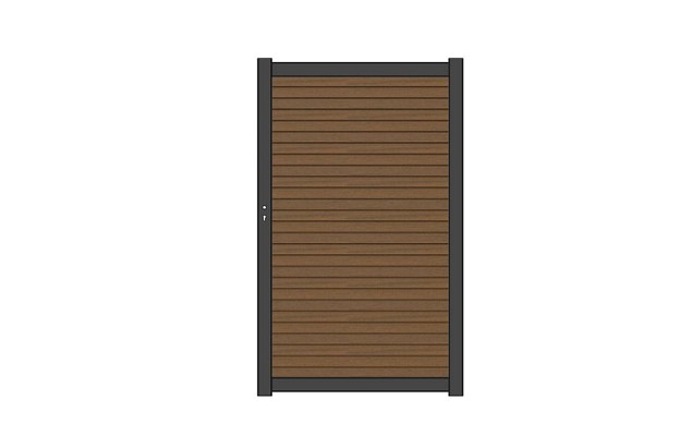 NTW Premium deur met alu frame horizontaal Triple Teak 97x186 cm. ~