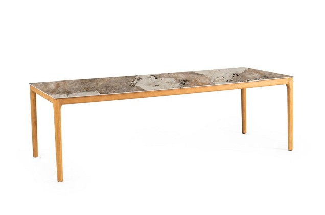 Elegante Teak Dining Table Dekton Khalo 240 x 100 cm ~