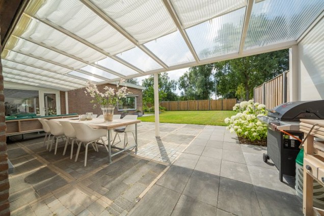 Verasol Profiline 2.0 veranda Polycarbonaat dak Opaal/Helder, 3000Bx3000D mm, 2 staanders, kleur: n.