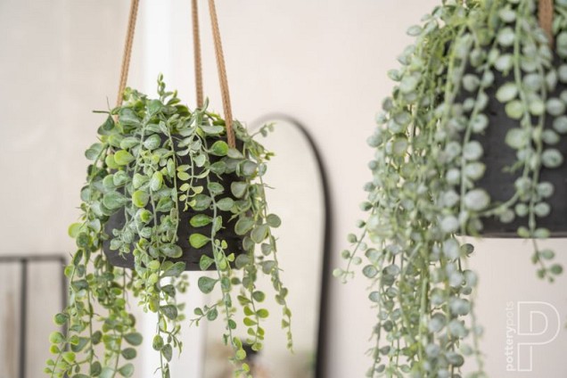 Pottery Pots plantenbak Patt S (hanging) Black Washed ø13.5x11 cm ~