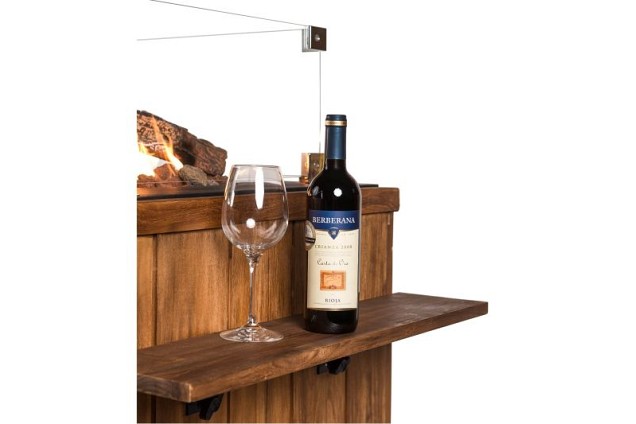 Houten Side Table Teakhout met 2 poeder coated/rubber steunen, 1 set = 2 stuks 74x16,5x20cm~