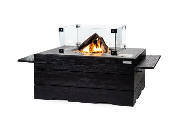 Rechthoek Teak Black antraciet ~