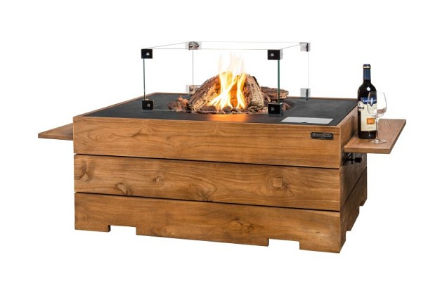 Rechthoek teakhout zwart 107x80x46cm~