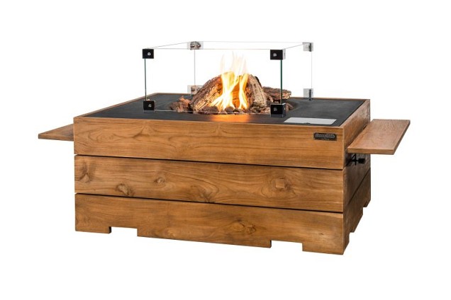 Rechthoek teakhout zwart 107x80x46cm~