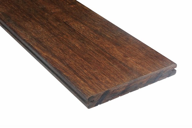 FelixWood Thermo Bamboe Melody 18x103mm dark  grof/glad-Woca voorgeolied clip-kops tong+groef ~