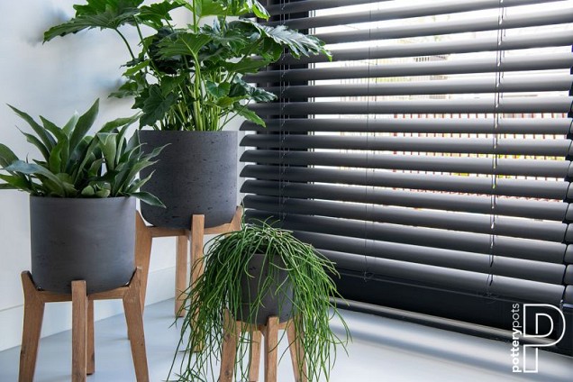 Pottery Pots plantenbak Charlie XS Black Washed hoogte: 115 diameter: 12~