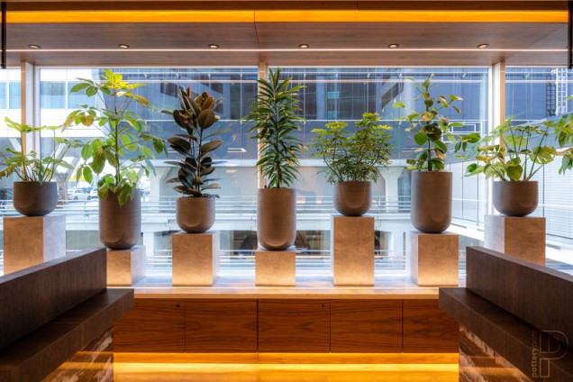 Pottery Pots plantenbak Cody L Horizontal Ridged Grey hoogte: 70 diameter: 42~