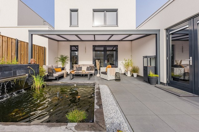 Verasol Greenline veranda Polycarbonaat dak Opaal/Helder, 4000Bx3500D mm, 2 staanders, kleur: n.t.b.