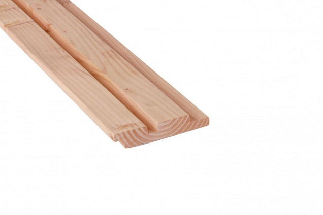 Douglas geschaafd rhombusprofiel 2,7x14,5x500 cm. onbehandeld. ~