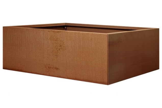 Bloembak vlak CorTen (lxbxh) 180x90x60 cm. ~