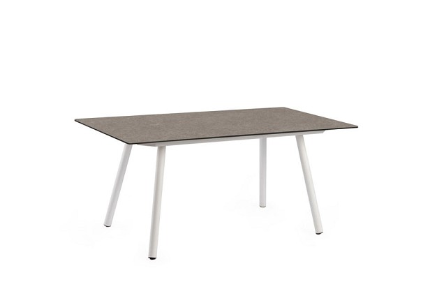 Natal Lounge Dining Table Trespa Dark Basalt Creme White 150x80x66 cm. ~