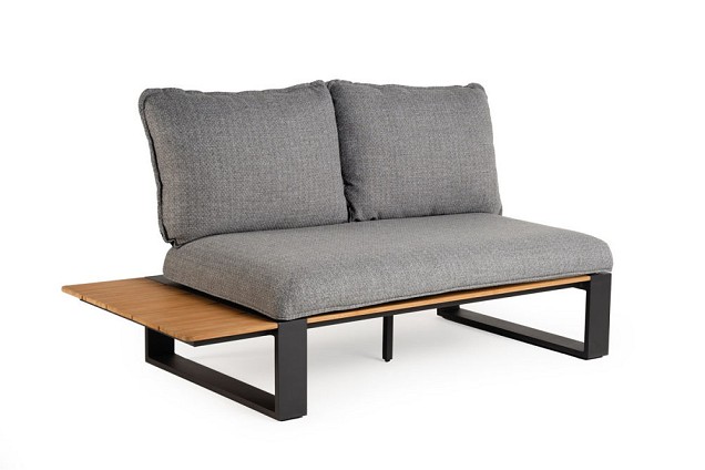 Seto Teak 2-Seater Right Ash Grey ~