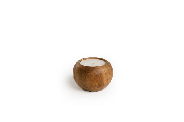 Candle Round Low Teak ~